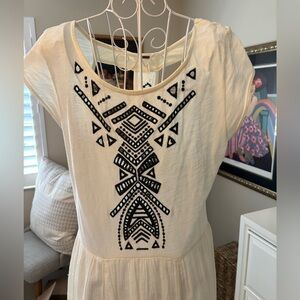 Free People maxi dress in cotton knit & light gauze (lined 1/2 way)